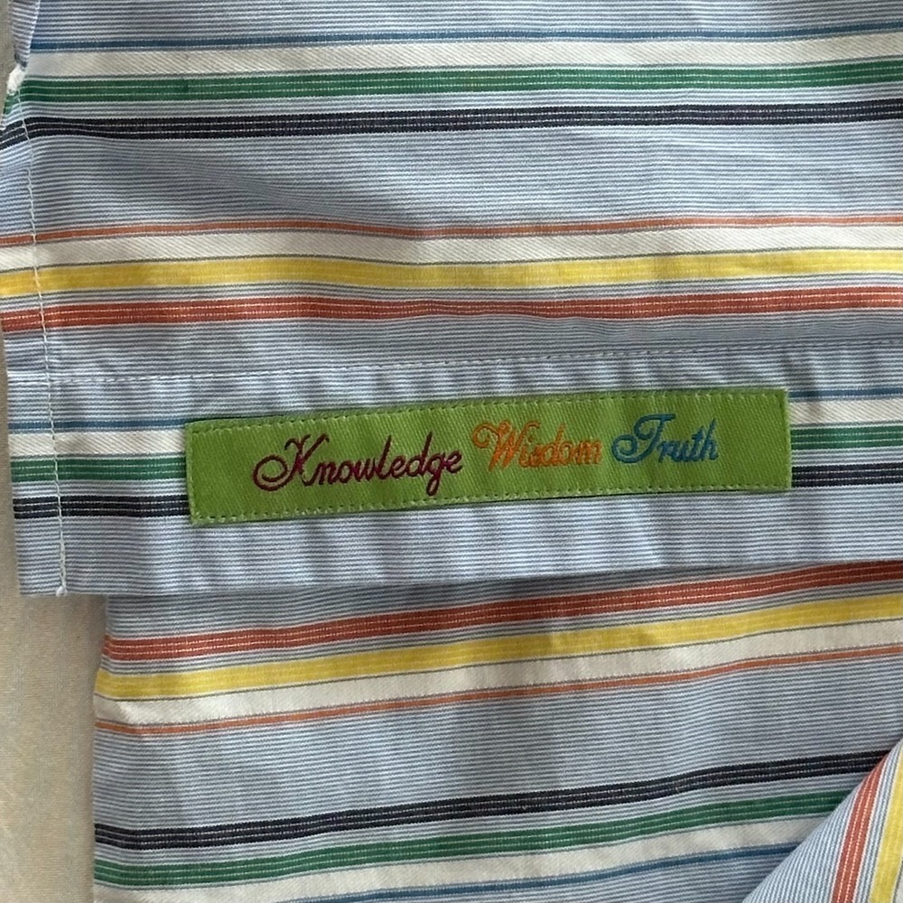 Robert Graham Mens XL Shirt Long Sleeve Flip Cuff Striped Multicolor Cotton - Picture 8 of 10